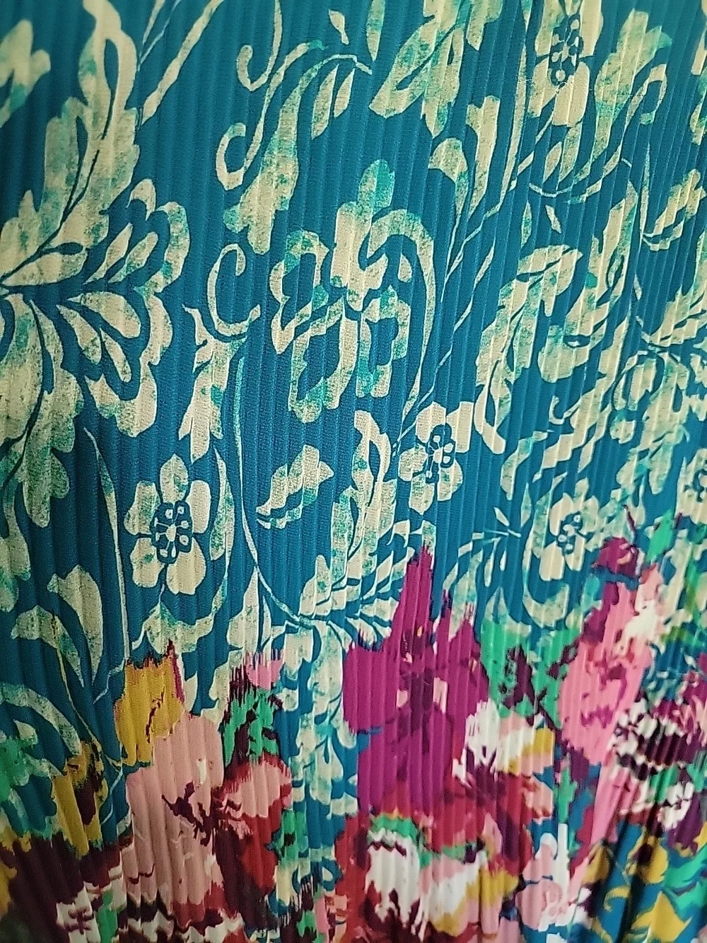 fig and flower Teal Flower Tunic Top Size 2xl - Picture 4 of 9